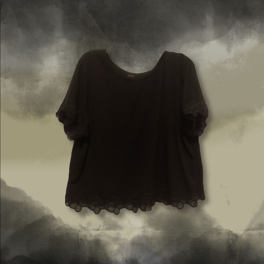 Black lace crop top